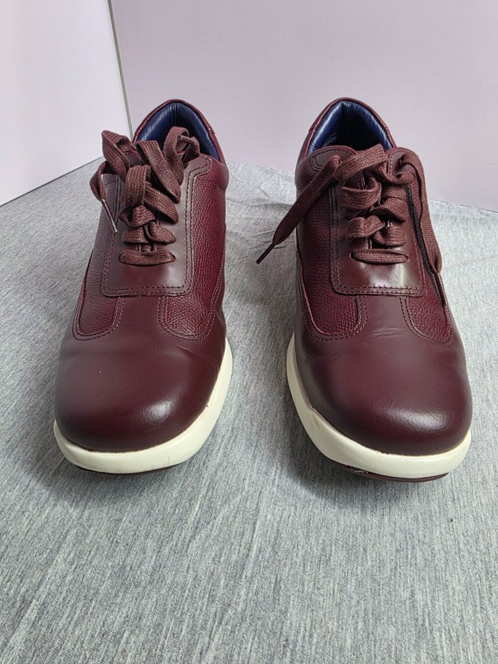 Cole Haan Nike Air Mens Sneakers Size 9.5 Burgundy Leather Lace Up - Picture 9 of 13